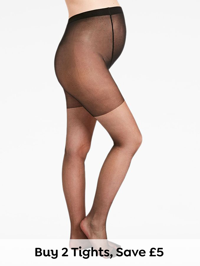 Black 2-Pack 15 Denier Maternity Tights (C81694) | £12.50