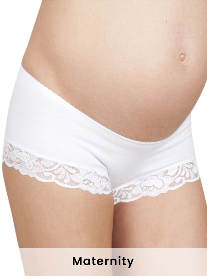 White Lace Trim Maternity Shorts 3 Pack (C83109) | £9