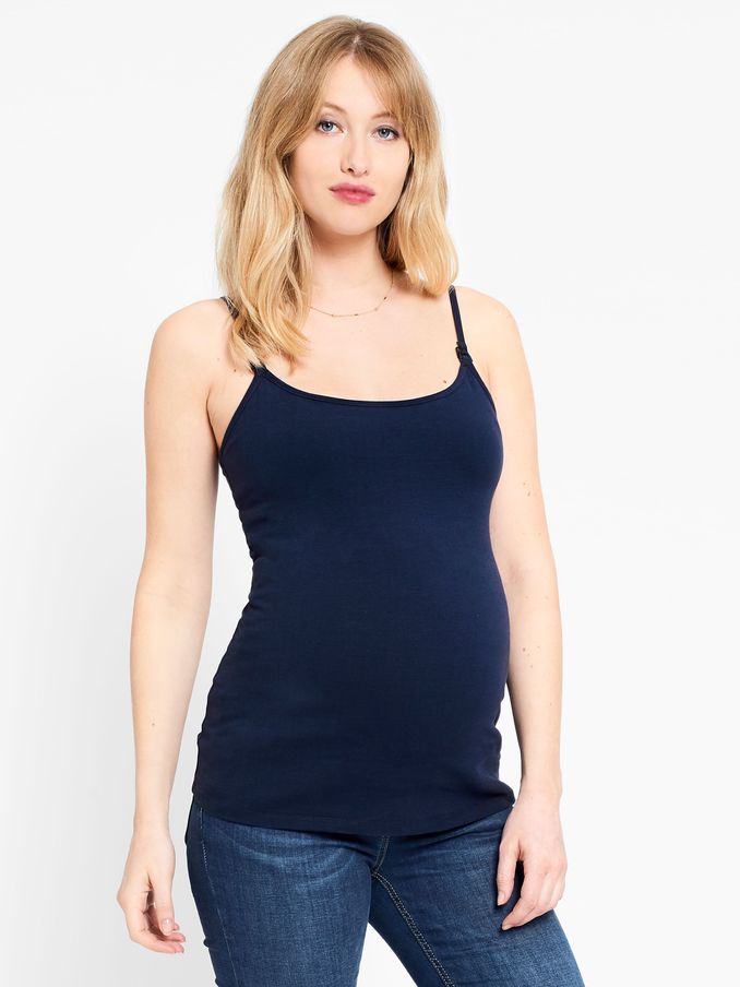 Navy Blue Maternity & Nursing Vest Top (C85227) | £11