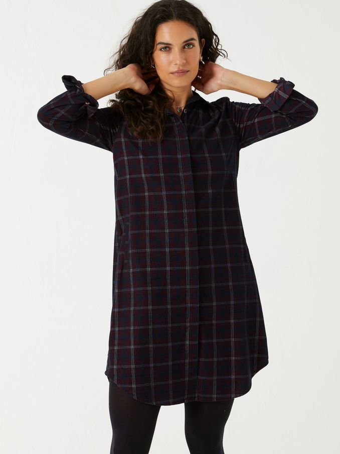 Purple Chester Check Shirt Dress (C90659) | £40