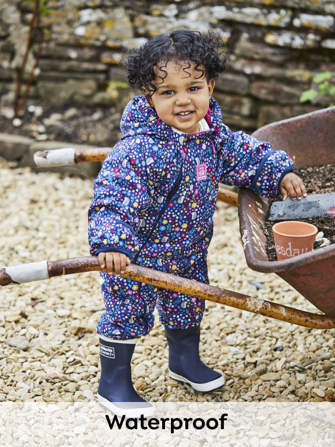 Navy Blue Woodland Waterproof Fleece Lined Puddle Suit (C95156) | £31 - £32