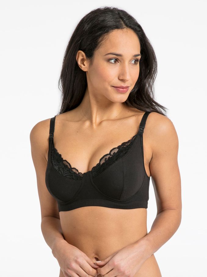 Black Lace Trim Maternity & Nursing Bra (C95964) | £18