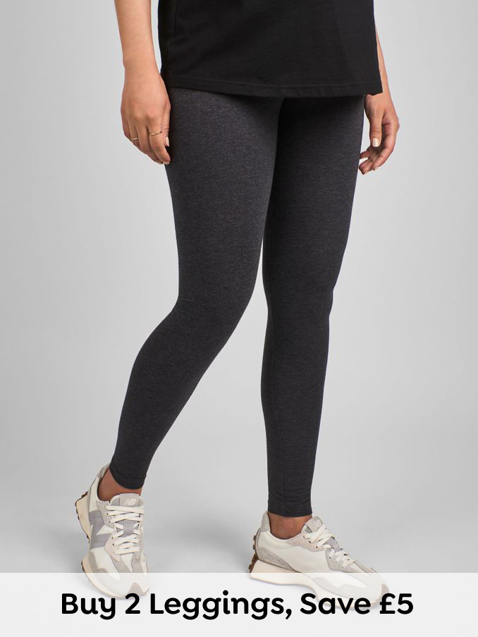Charcoal Grey Cotton Rich Maternity Leggings (C98760) | £22.50