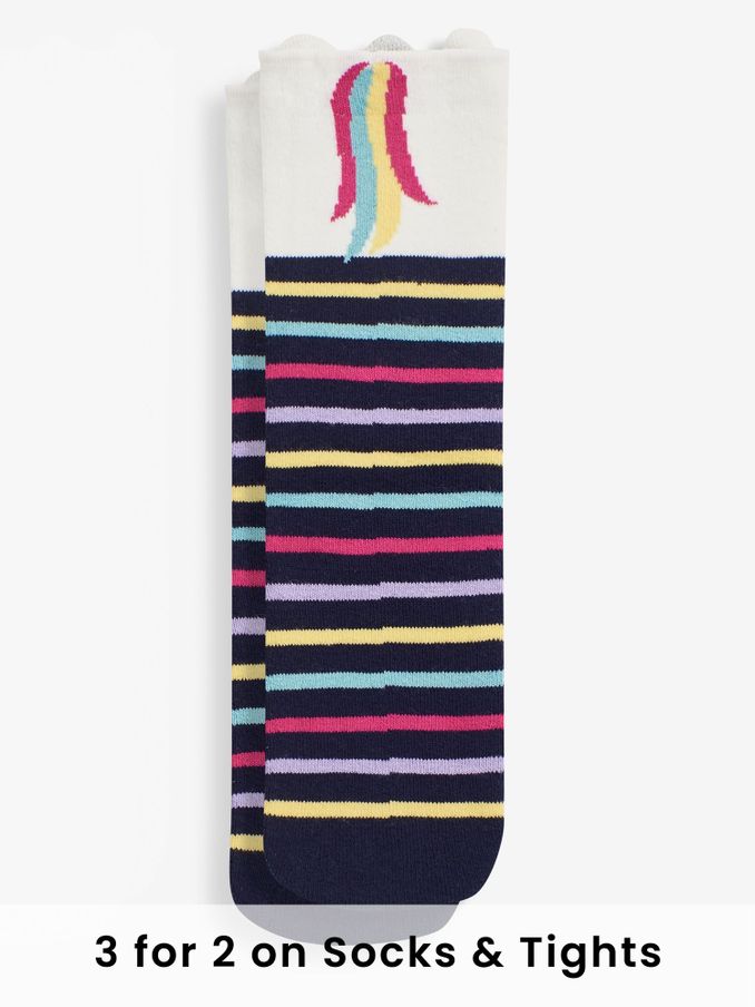 Navy Unicorn Welly Socks (C99496) | £9.50