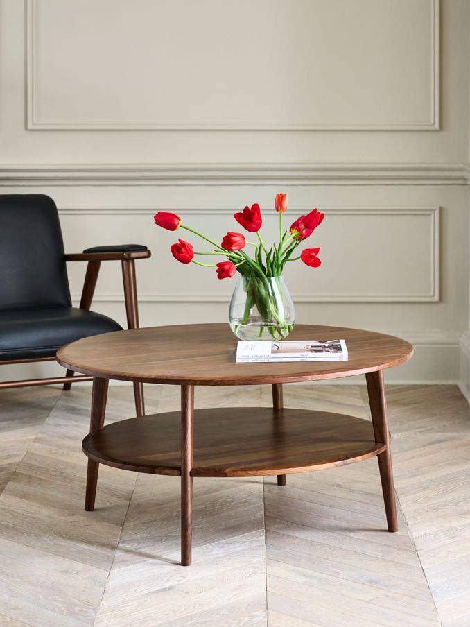 Jasper Conran London Brown Belgrave Walnut Round Coffee Table (D07937) | £599
