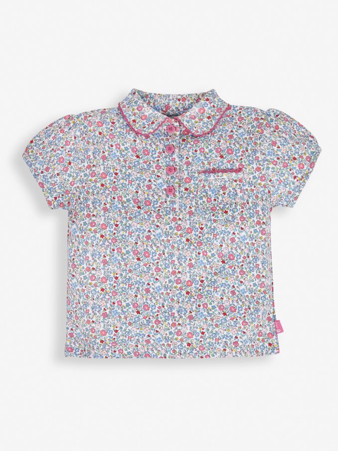 Pink Summer Ditsy Floral Polo Shirt (D18271) | £7