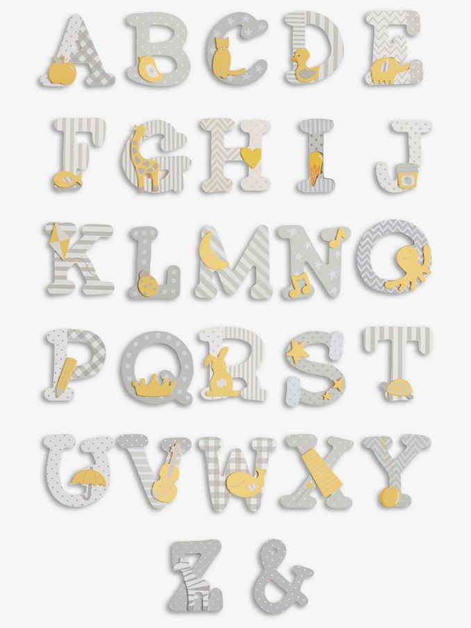 Grey Wooden Letters (D18274) | £1.50