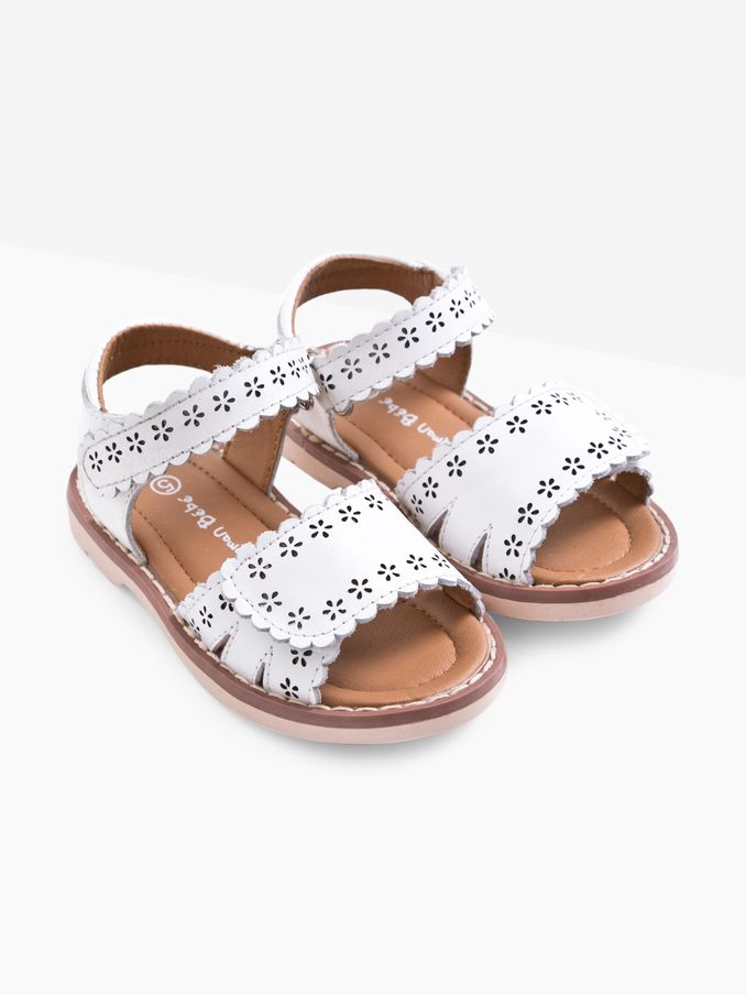 White Pretty Leather Sandals (D18298) | £17