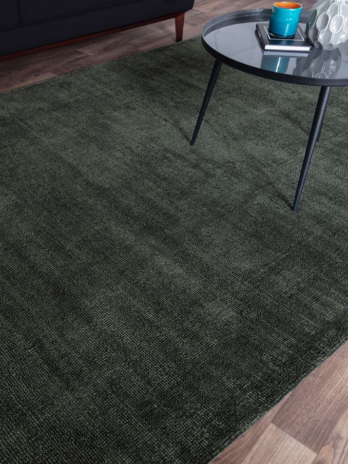 Asiatic Rugs Green Aston Copper Hand Loomed Viscose Rug (D19124) | £188 - £534