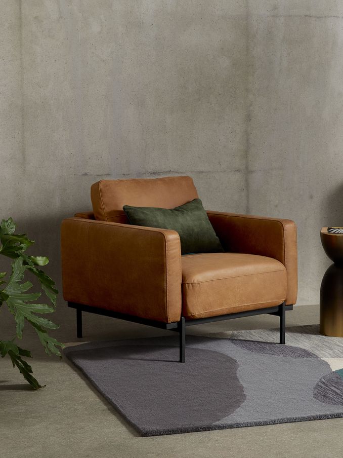 Jarrod Leather Accent Chair in Tan (D23375) | £1,099