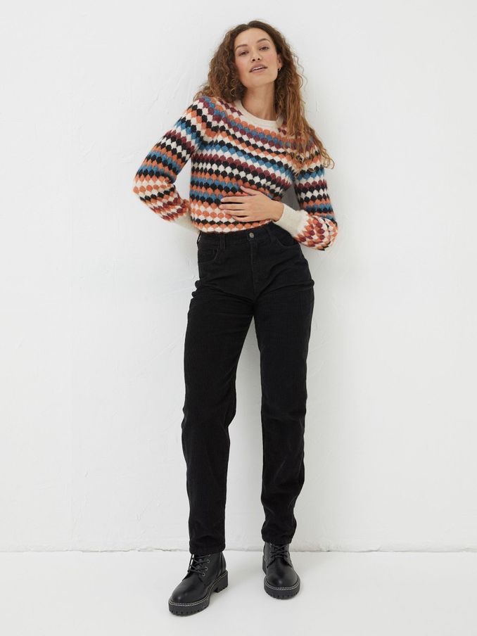 Black Arden Boyfriend Cord Trousers (D25181) | £32