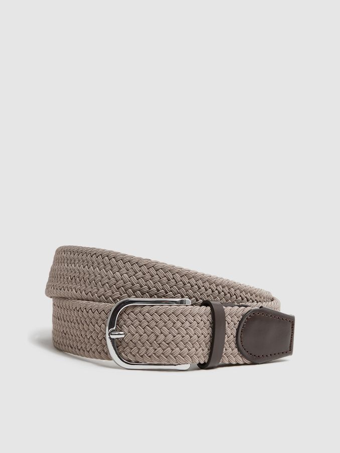 Woven Belt in Stone (D29796) | £38