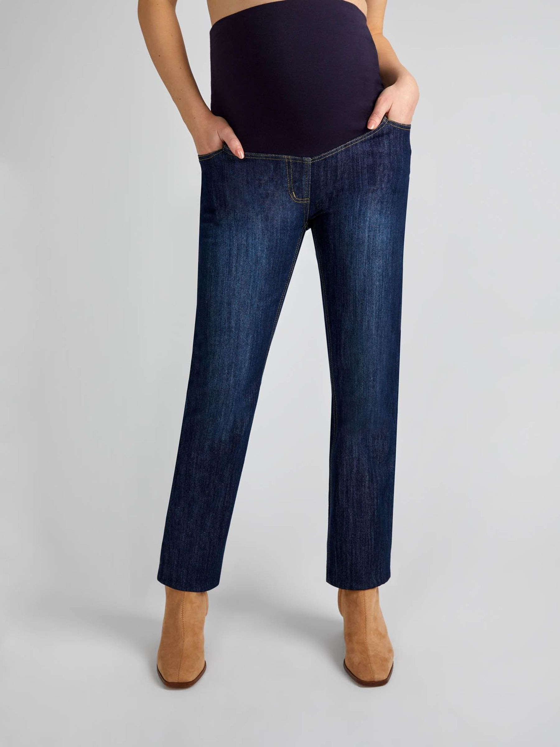 Mid Wash - Straight Leg Maternity Jeans