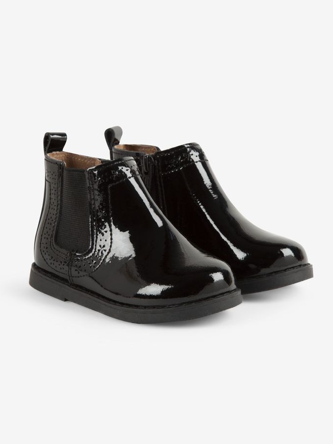 Black Girls' Patent Pretty Leather Chelsea Boots (D40957) | £37.50 - £41.50