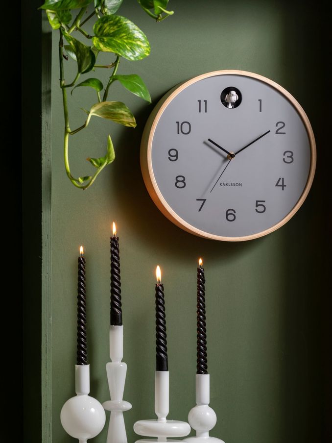 Karlsson Grey Cuckoo Birch Wall Clock (D50267) | £87