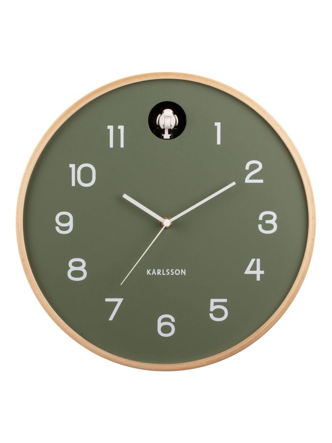 Karlsson Green Cuckoo Birch Wall Clock (D50268) | £87
