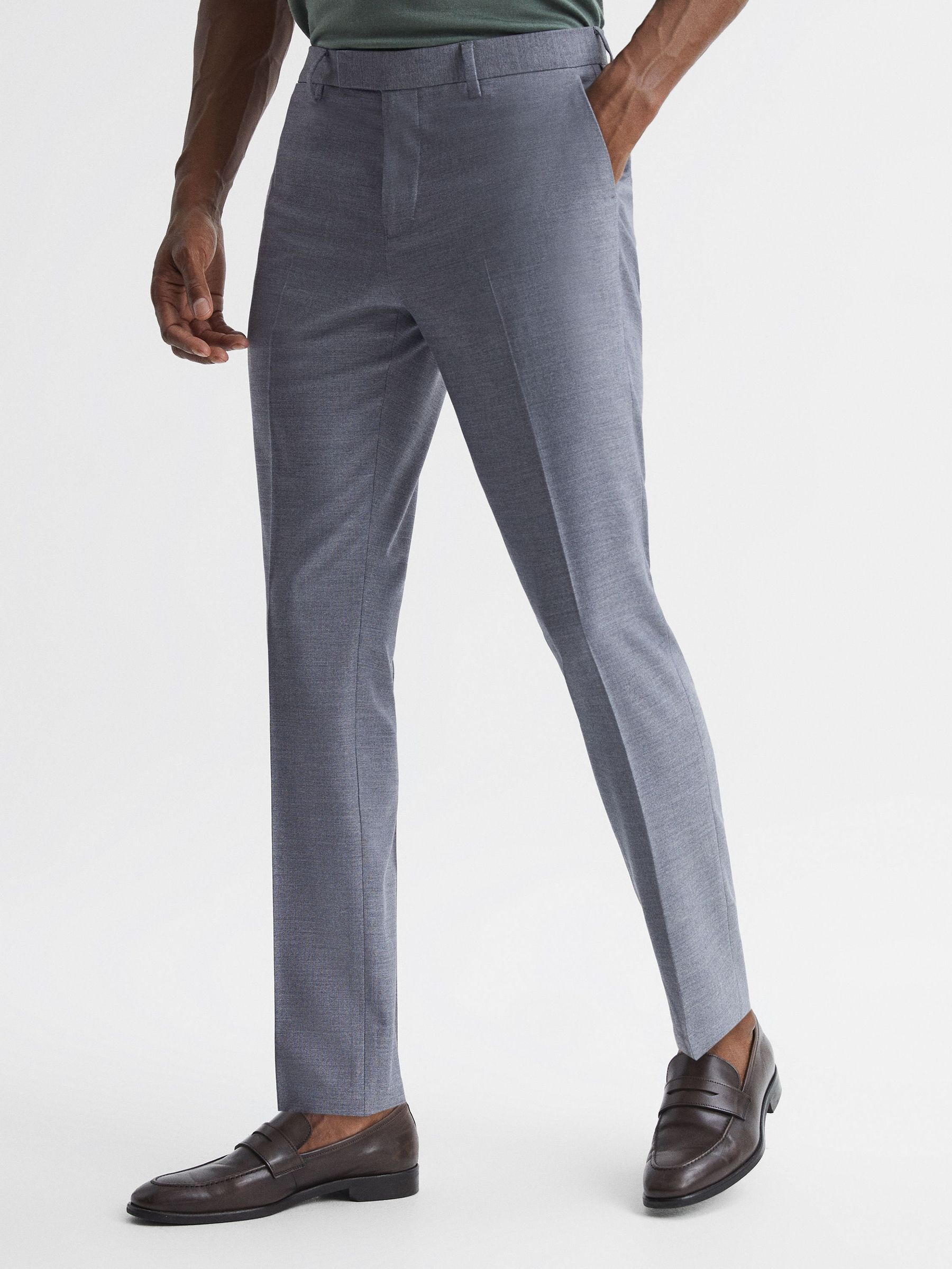 Slim Fit Trousers in Airforce Blue (D51021) | £41