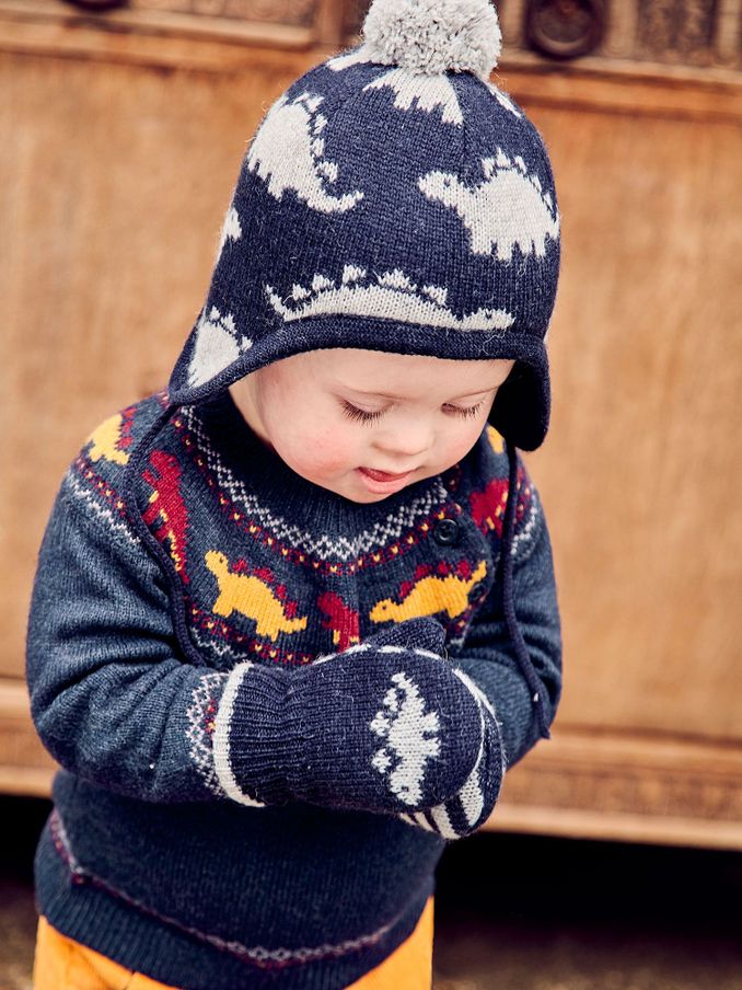 Navy Dinosaur Hat (D55333) | £6