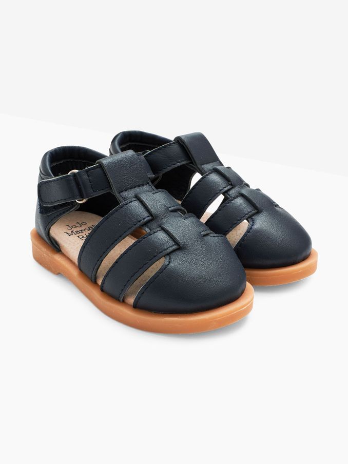 Navy Blue Closed-Toe Leather Sandals (D55352) | £15