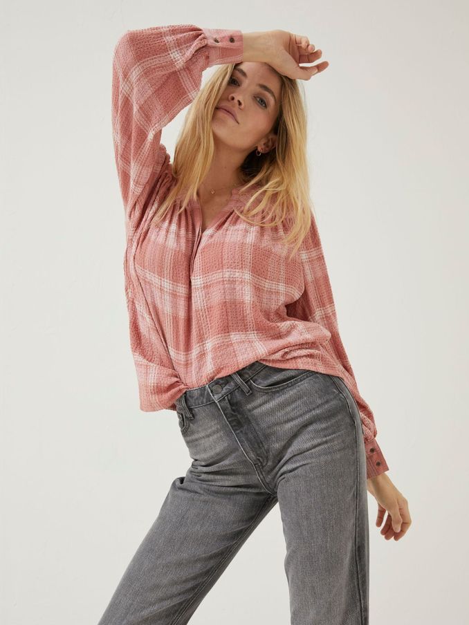 Brown Check Lou Blouse (D57528) | £28