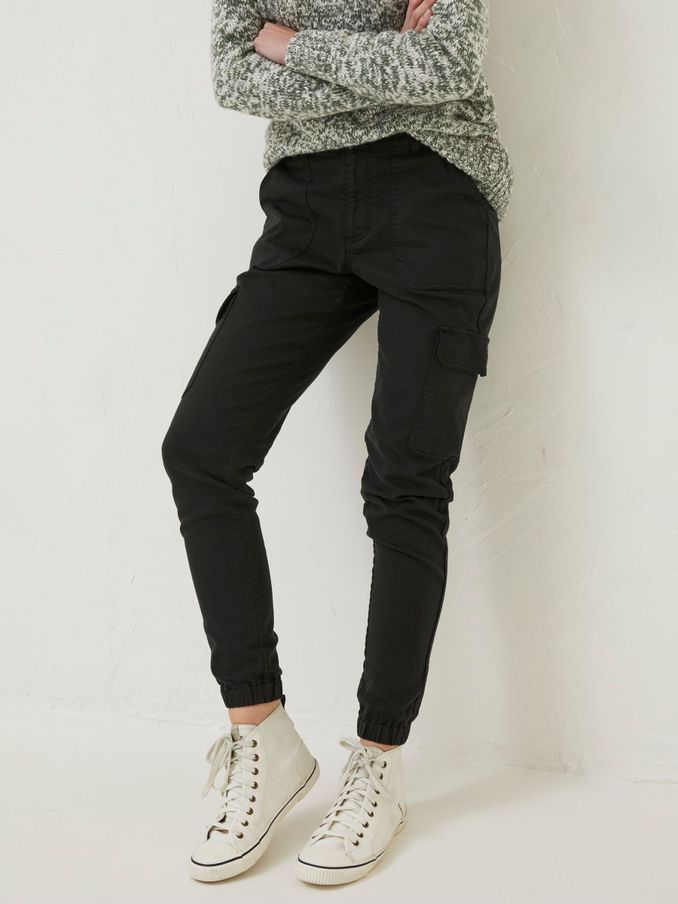 Hythe Black Cargo Trousers (D57578) | £25
