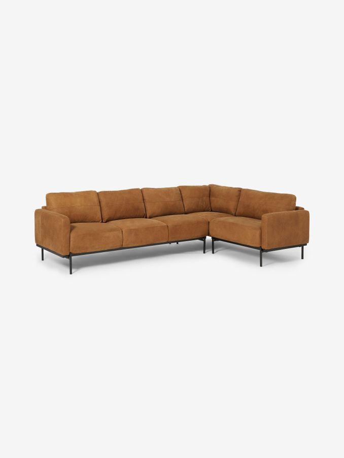 Jarrod Leather Right Hand Facing Corner Sofa in Tan (D60720) | £2,899