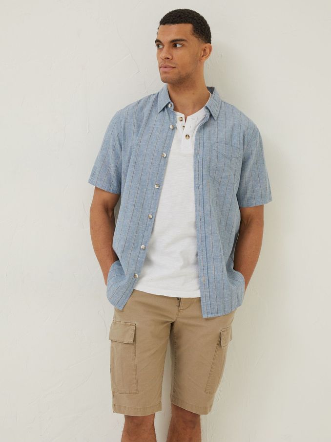 Blue Buriton Striped Shirt (D60969) | £28