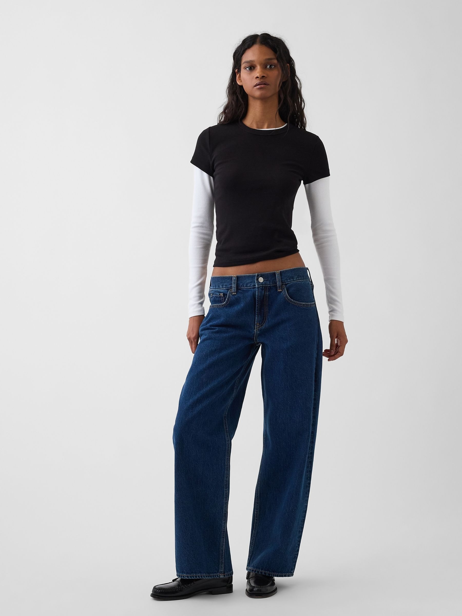 Medium Wash - The Hailey Low Rise Loose Jeans