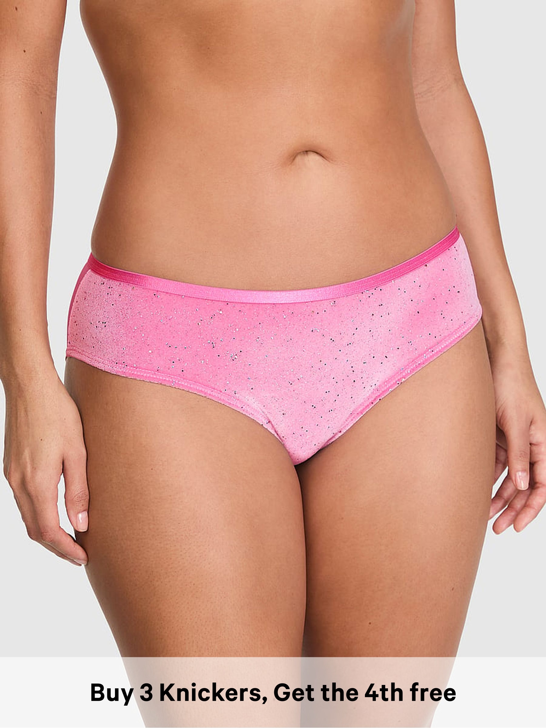 Moonstone Pink - Thong Confetti Velour Knickers