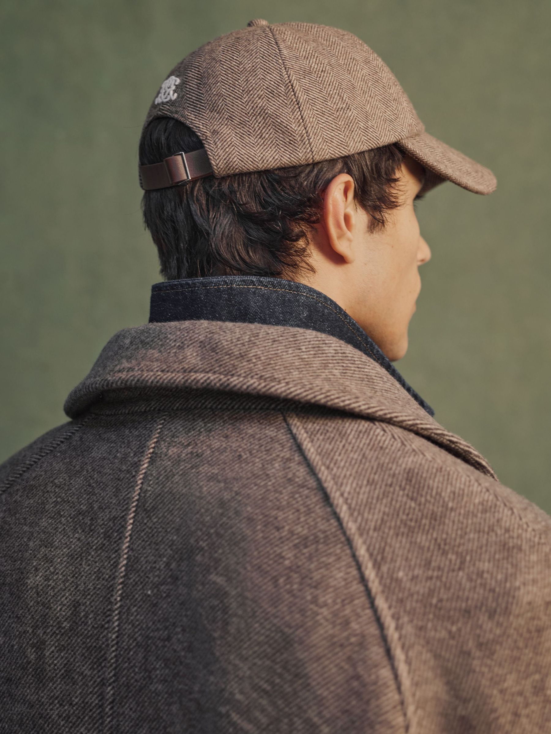 Brown - Regular Monogram Wool-blend Herringbone Baseball Cap