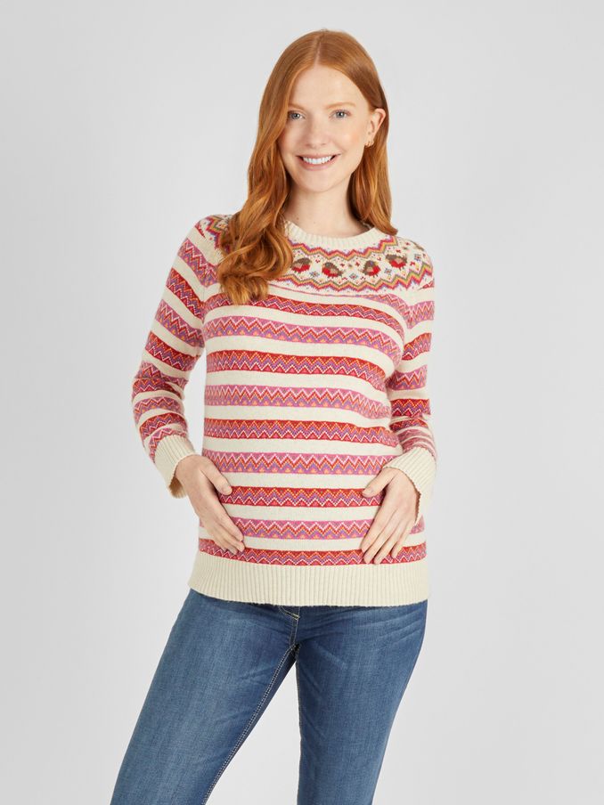 Cream Robin Fairisle Pattern Maternity Jumper (D66852) | £15