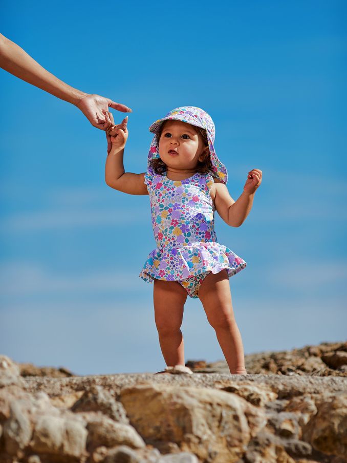 Pink Pastel Floral Sun Protection Hat (D67569) | £14