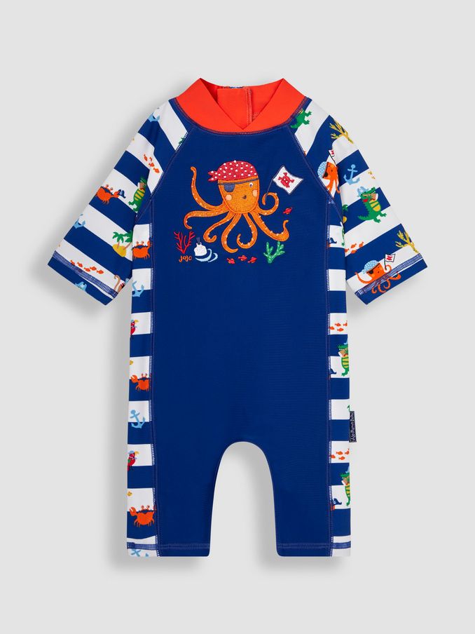 Navy Blue Pirate UPF 50 1-Piece Sun Protection Suit (D67584) | £24