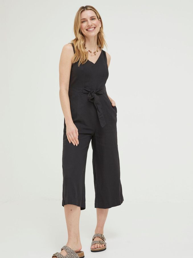 Black Linen Blend Aderyn Jumpsuit (D69770) | £45