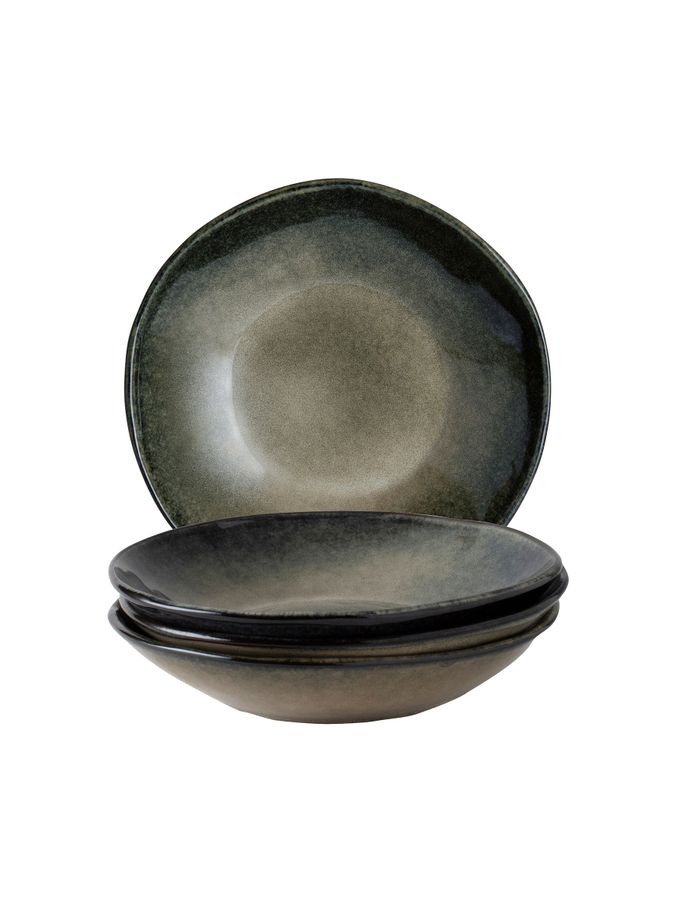 Dutch Rose Set of 4 Green Pasta Bowls (D73508) | £56