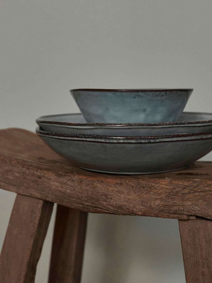 Dutch Rose Set of 4 Blue Pasta Bowls (D73513) | £56