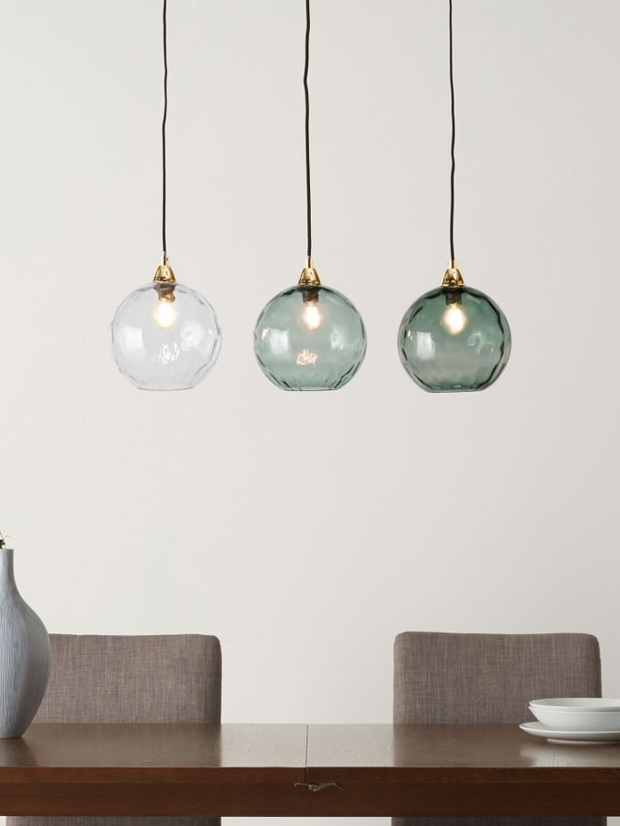 Ilaria 3 Light Linear Pendant Bar Ceiling Light in Blue (D78388) | £179