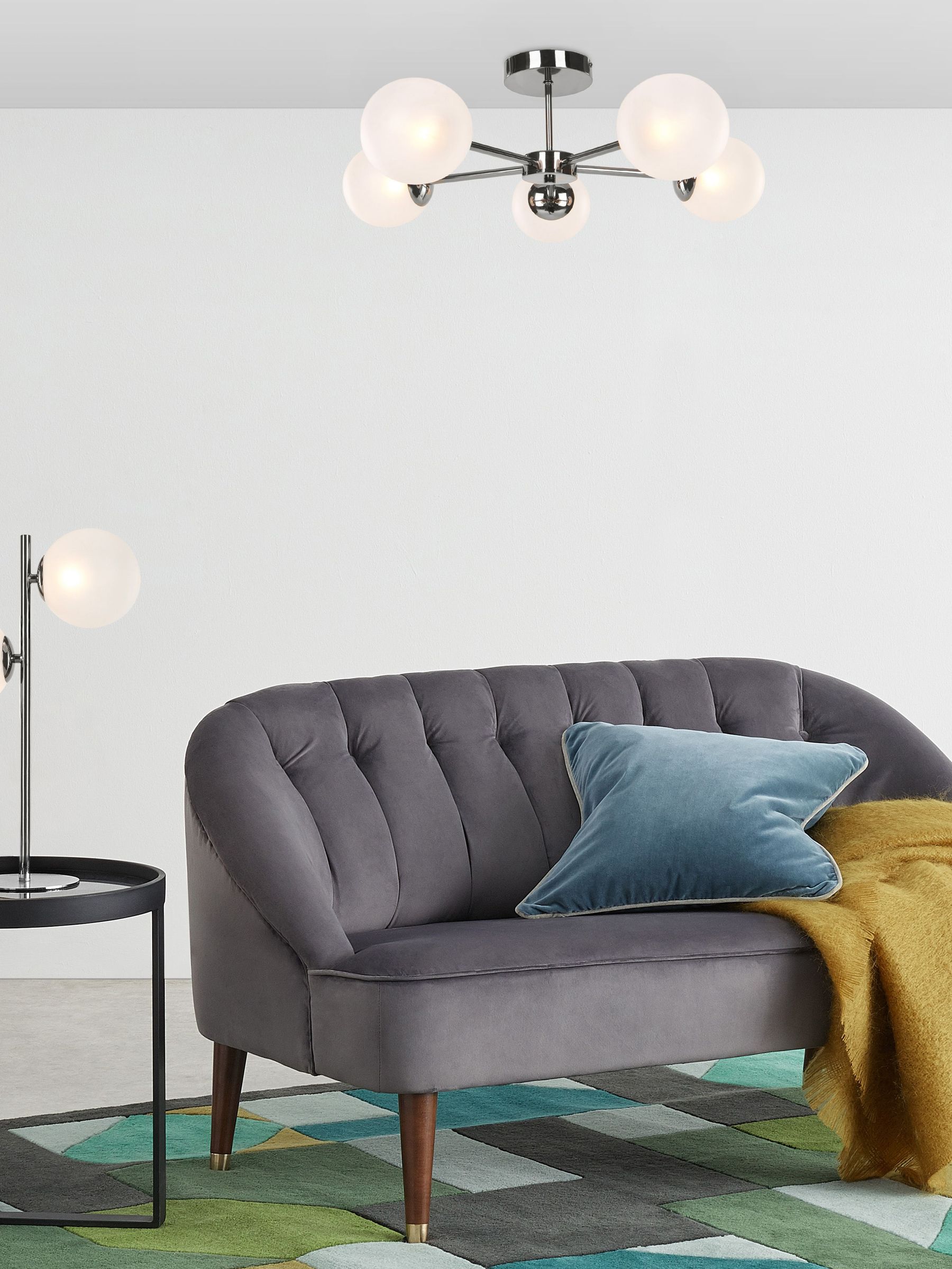 Globe 5 Light Flush Ceiling Light in Chrome (D78404) | £139