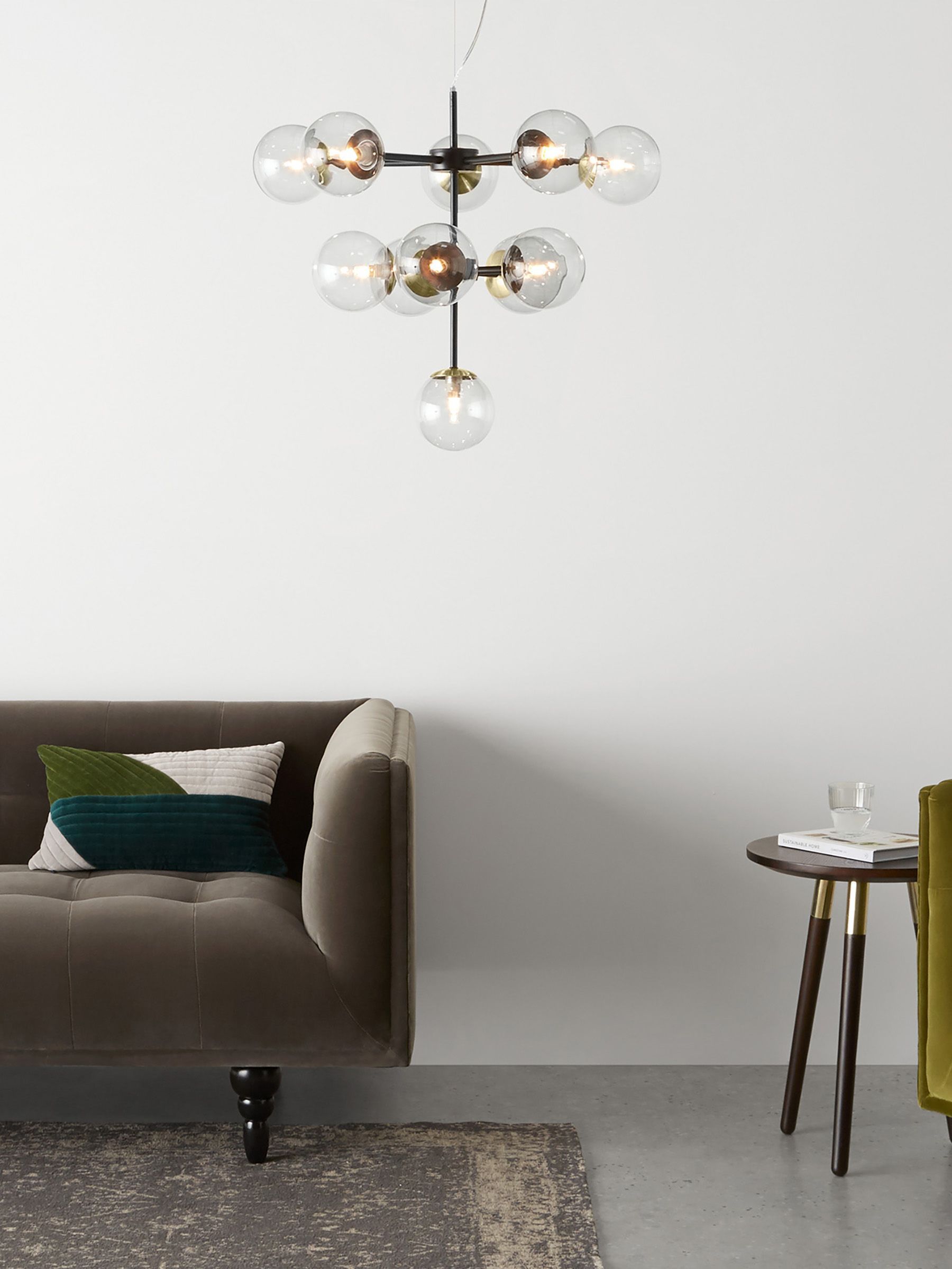 Globe Chandelier Ceiling Light in Black Antique Brass (D78405) | £229