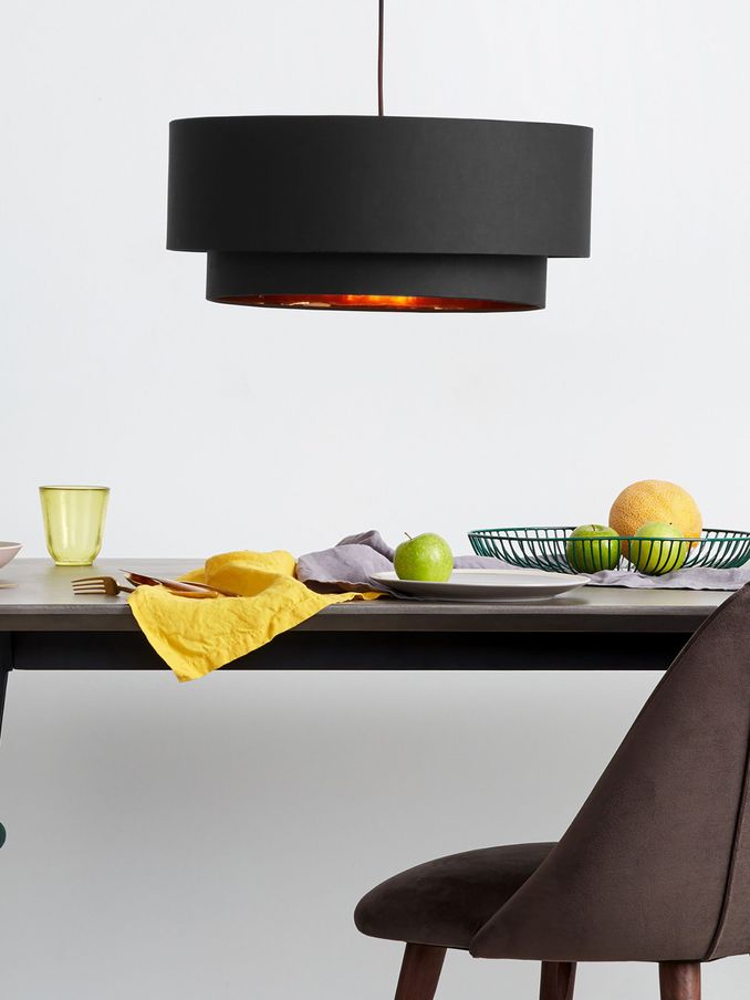 Oro Layered Pendant Shade in Black/Copper (D78411) | £65