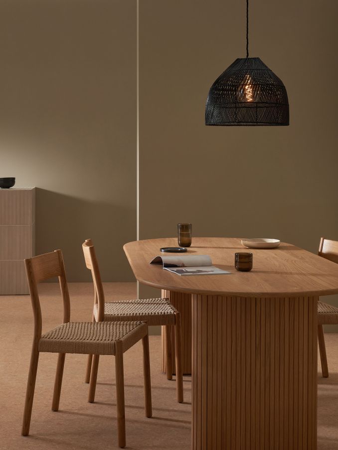 Java Small Lamp Shade in Black Rattan (D78421) | £79