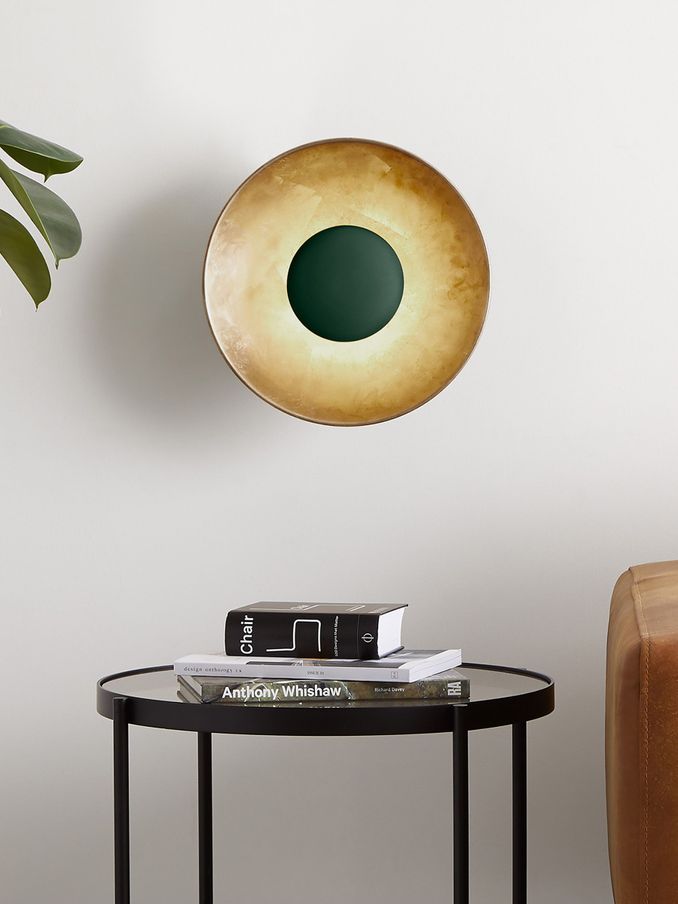 Chicago Wall Lamp in Green/Brass (D78433) | £89