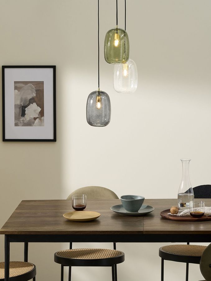 Lykke 3 Light Cluster Chandelier Ceiling Light in Green Multi (D78442) | £159