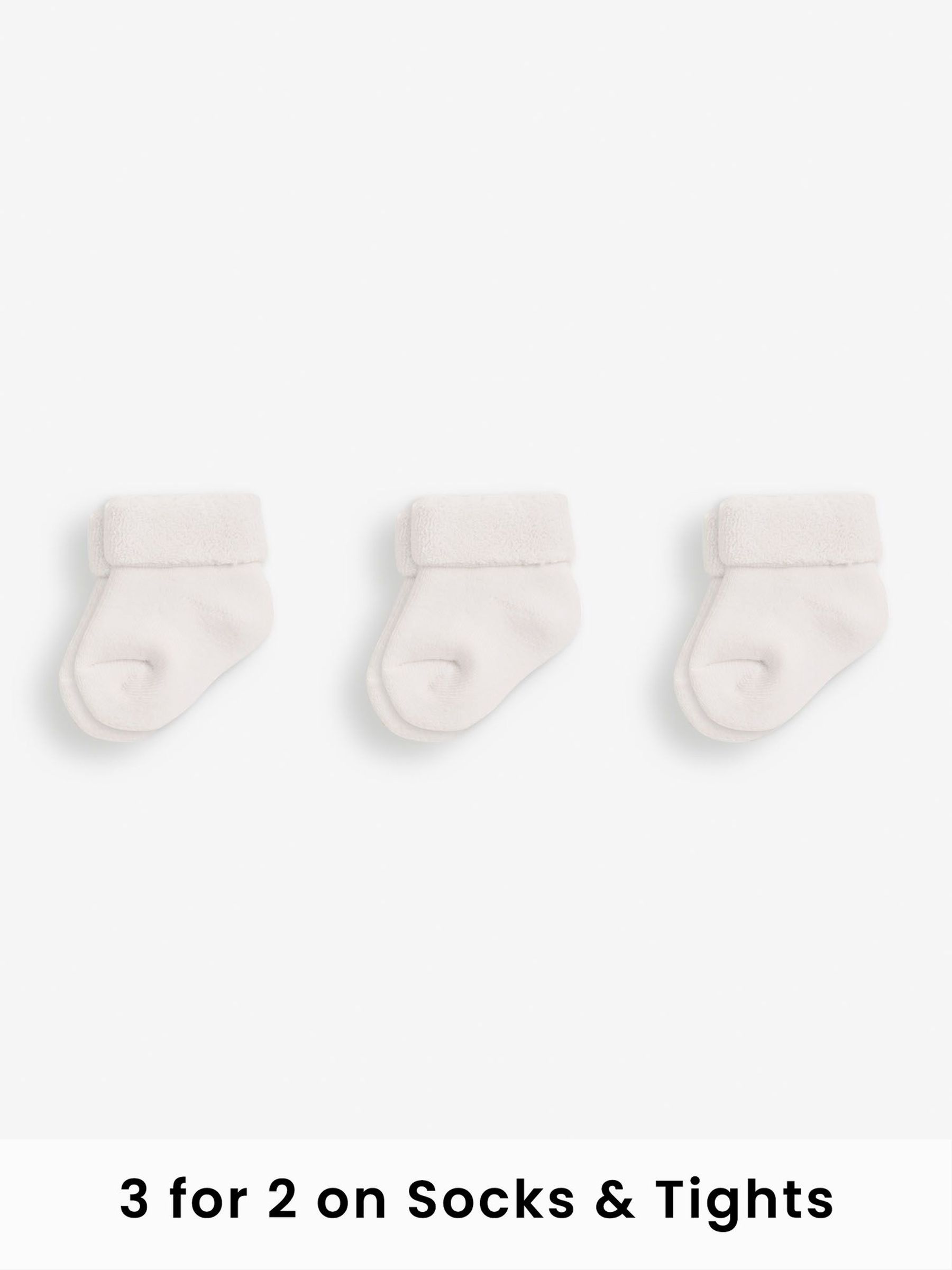 White 3-Pack Baby Socks (D78630) | £5.50