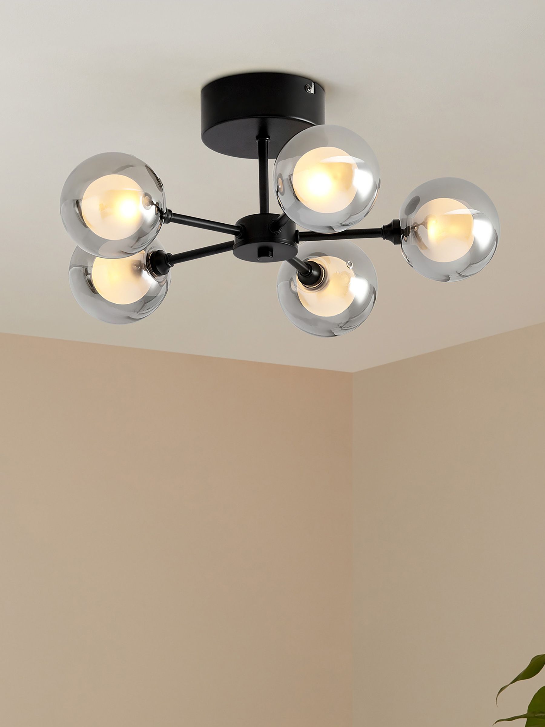 5 Light Flush Masako Light in Smoke Grey (D79624) | £179