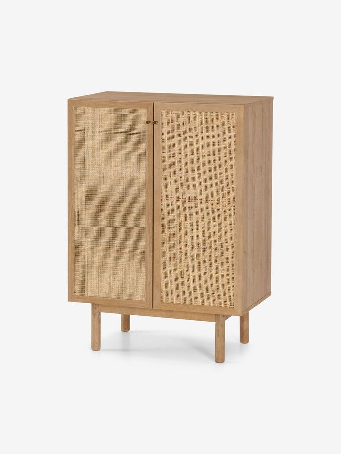 Pavia Rattan Compact Highboard in Oak Effect (D86958) | £299