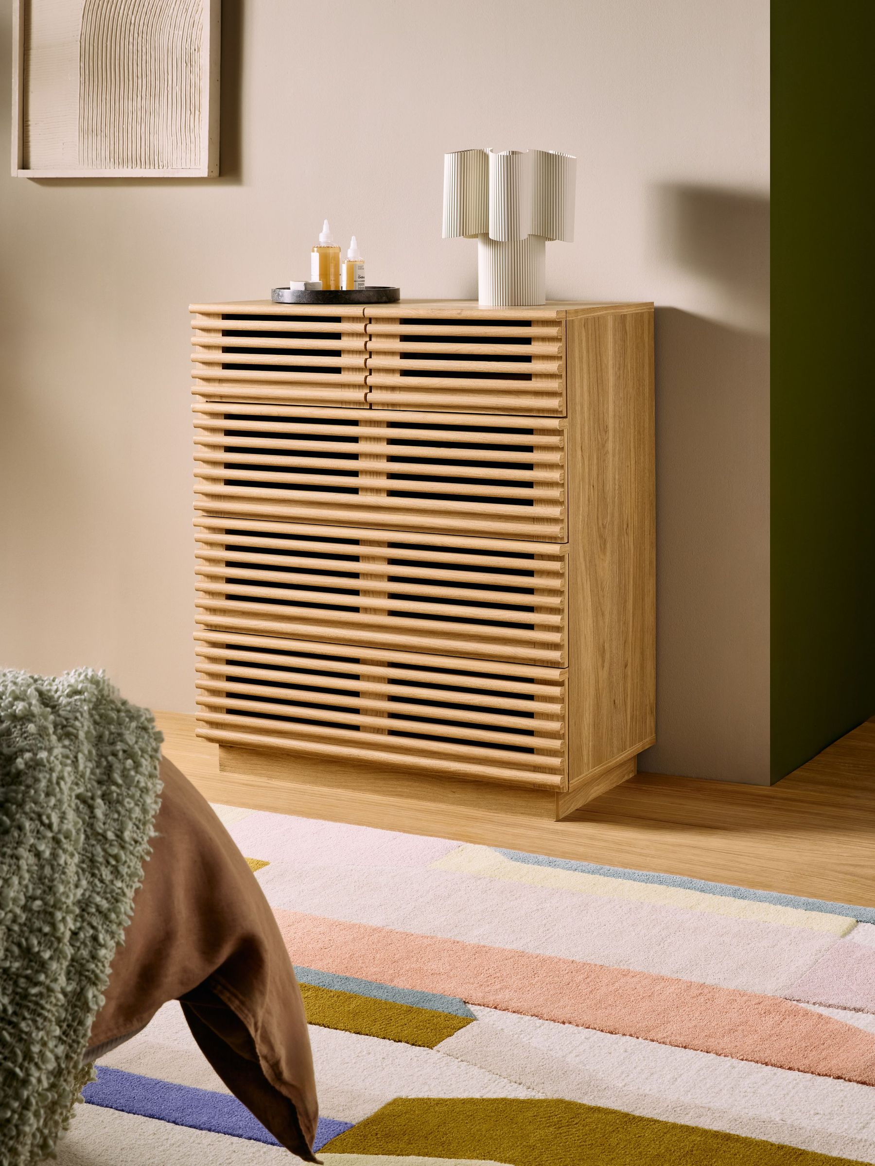 Tulma Wide 5 Drawer Chest of Drawers in Dark Oak Effect (D86967) | £375