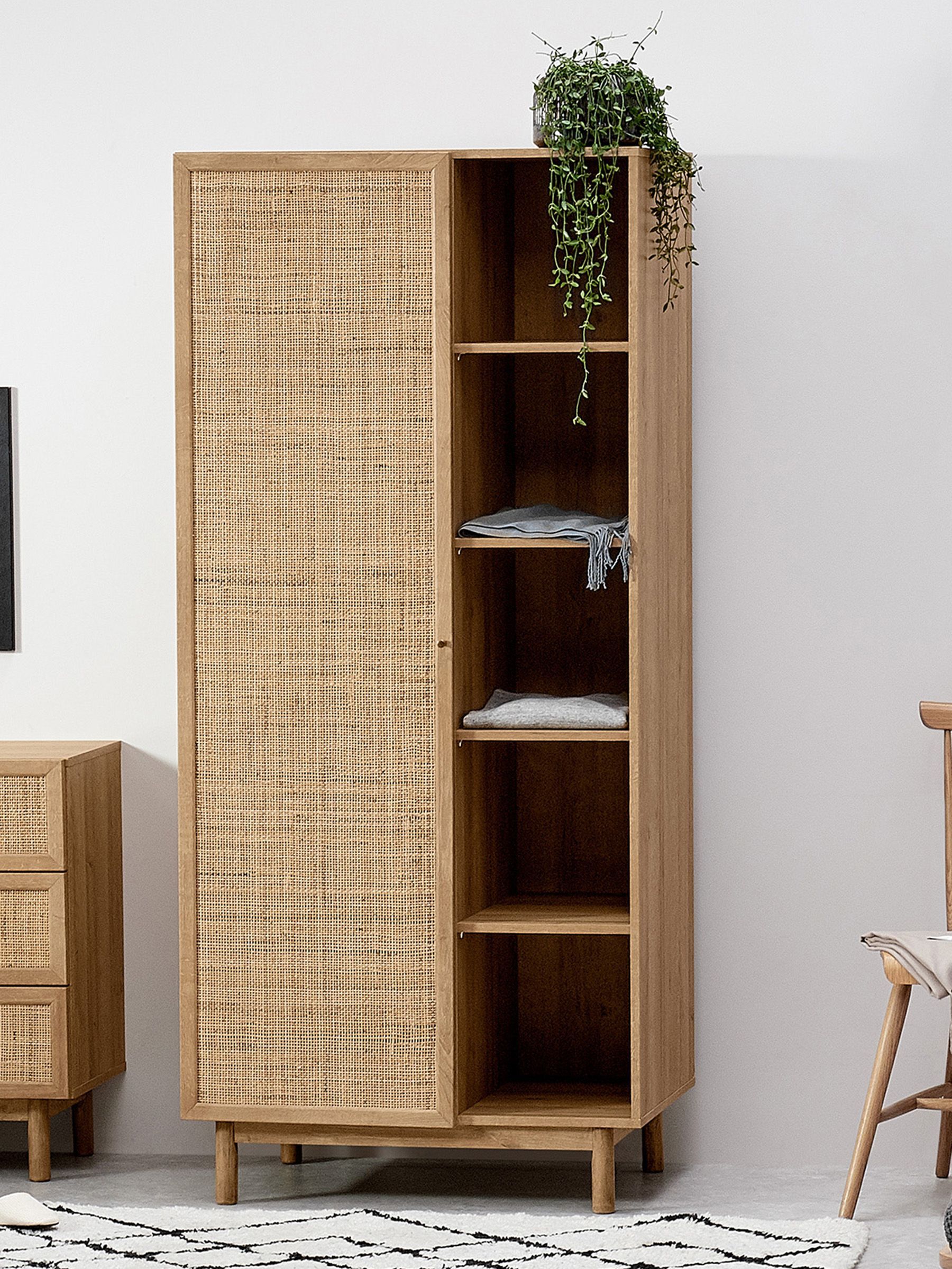 Pavia Rattan Double Wardrobe in Oak Effect (D86985) | £499