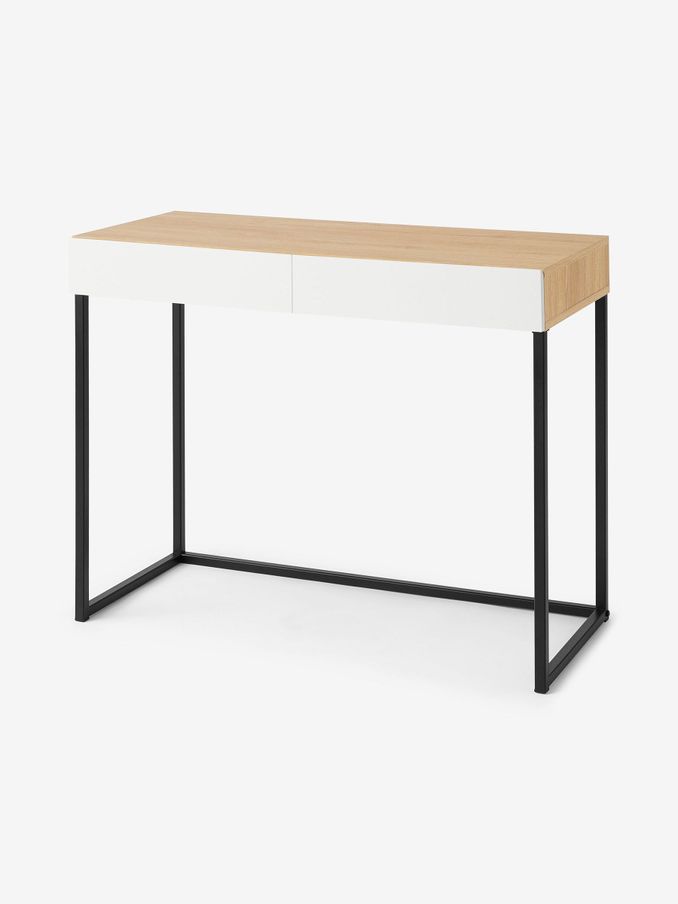 Hopkins Compact Desk in Oak Effect and White (D87295) | £120