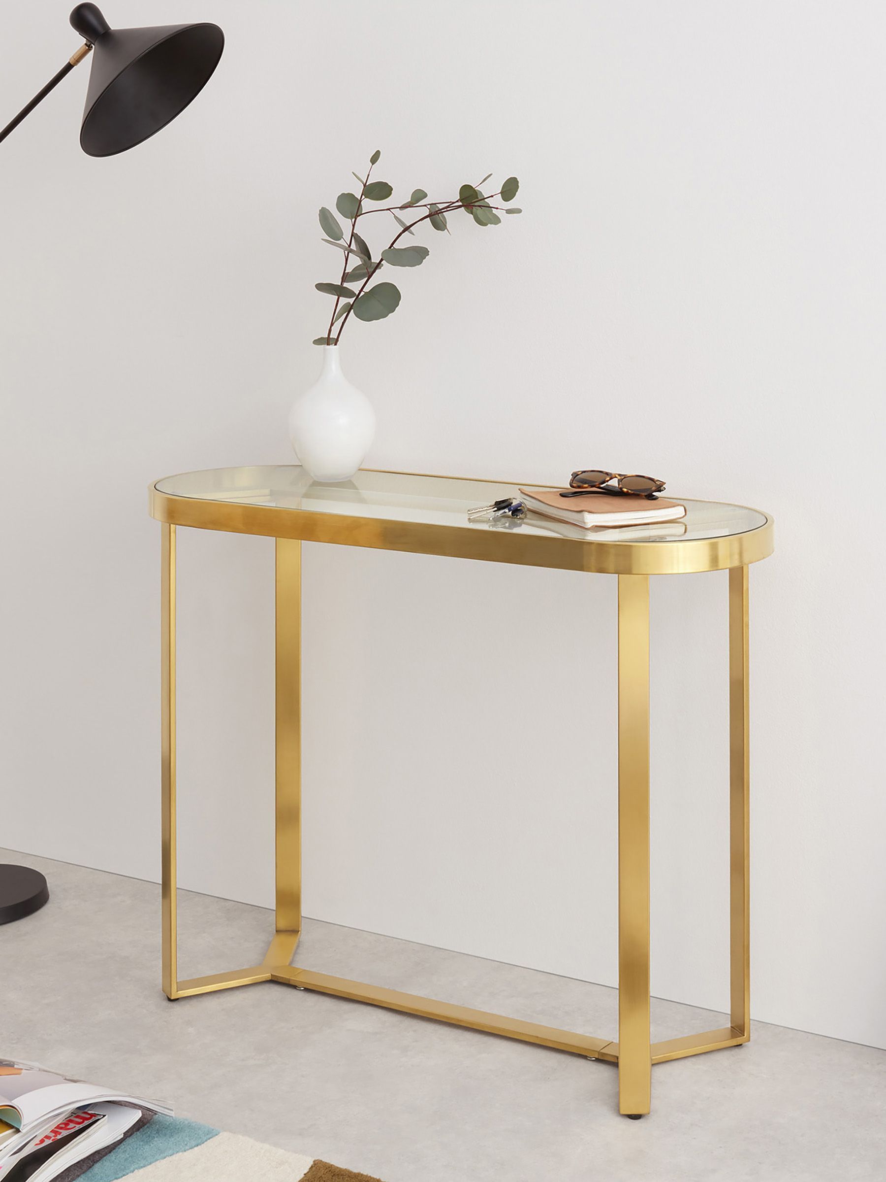 Aula Console Table in Brushed Brass & Glass (D87744) | £220